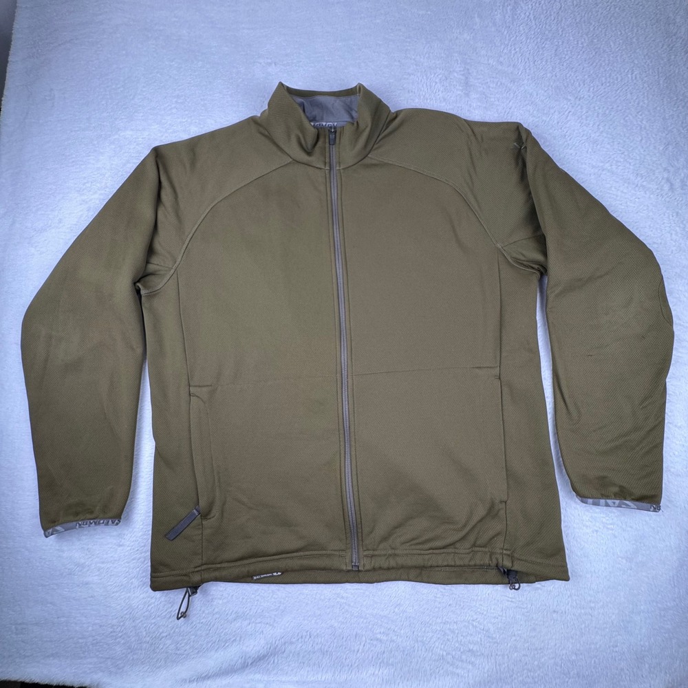 Salomon Fleece Jacket Mens XL Olive Green Full Zip Mock Neck Gorpcore